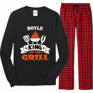 Boyle King Of The Grill Grilling Bbq Chef Master Cooking Gift Long Sleeve Pajama Set