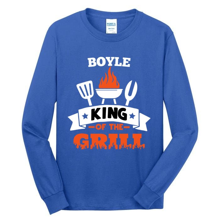 Boyle King Of The Grill Grilling Bbq Chef Master Cooking Gift Tall Long Sleeve T-Shirt