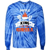 Boyle King Of The Grill Grilling Bbq Chef Master Cooking Gift Tie-Dye Long Sleeve Shirt