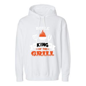 Boyle King Of The Grill Grilling Bbq Chef Master Cooking Gift Garment-Dyed Fleece Hoodie