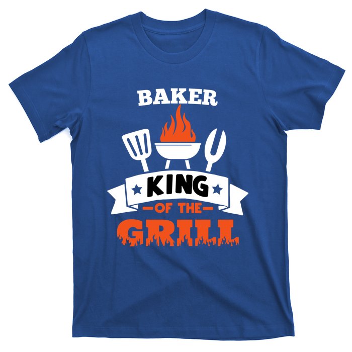 Baker King Of The Grill Grilling Bbq Chef Master Cooking Gift T-Shirt