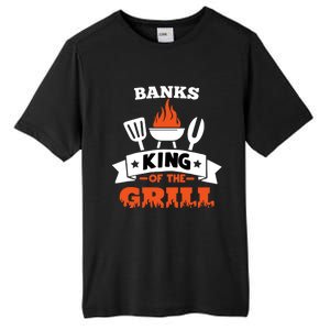 Banks King Of The Grill Grilling Bbq Chef Master Cooking Gift Tall Fusion ChromaSoft Performance T-Shirt