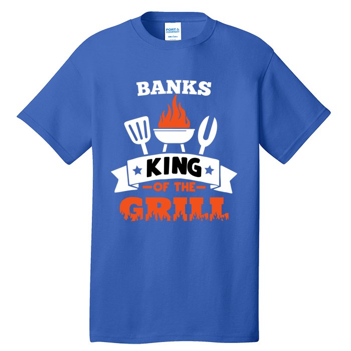 Banks King Of The Grill Grilling Bbq Chef Master Cooking Gift Tall T-Shirt