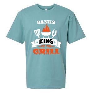 Banks King Of The Grill Grilling Bbq Chef Master Cooking Gift Sueded Cloud Jersey T-Shirt