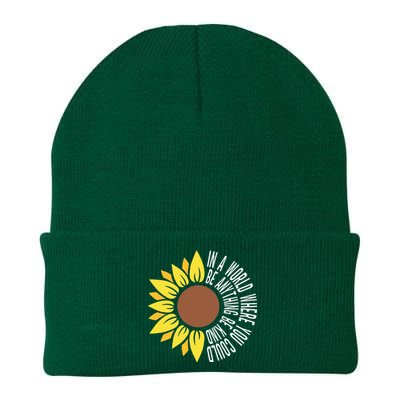 Be Kind Orange Flower Anti Bullying Awareness Unity Day Knit Cap Winter Beanie