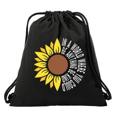 Be Kind Orange Flower Anti Bullying Awareness Unity Day Drawstring Bag