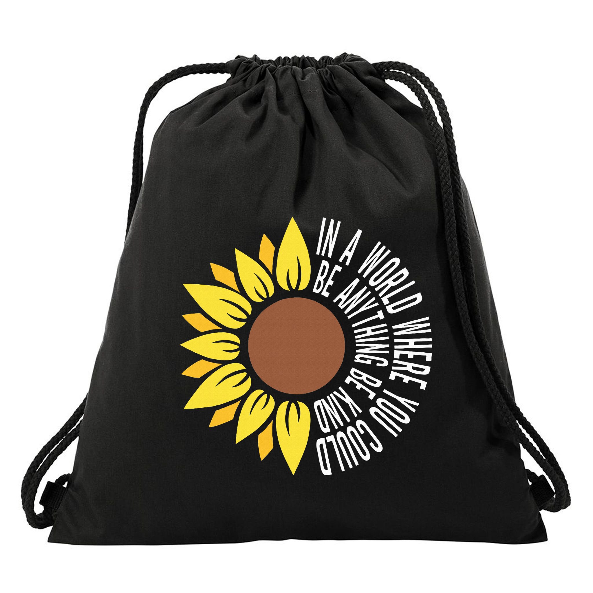 Be Kind Orange Flower Anti Bullying Awareness Unity Day Drawstring Bag