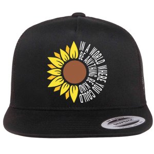 Be Kind Orange Flower Anti Bullying Awareness Unity Day Flat Bill Trucker Hat