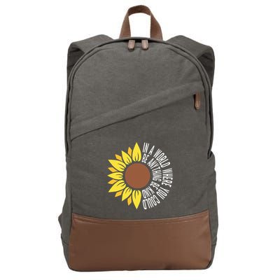 Be Kind Orange Flower Anti Bullying Awareness Unity Day Cotton Canvas Backpack