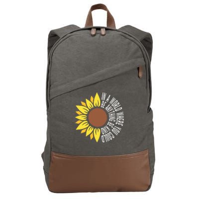 Be Kind Orange Flower Anti Bullying Awareness Unity Day Cotton Canvas Backpack