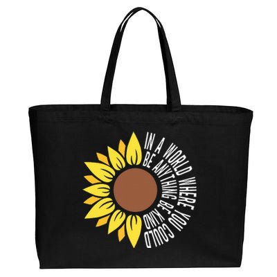 Be Kind Orange Flower Anti Bullying Awareness Unity Day Cotton Canvas Jumbo Tote