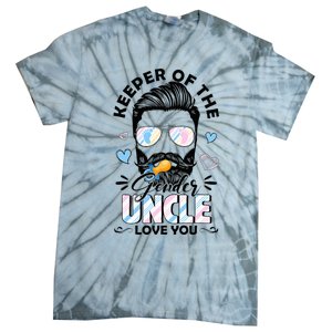 Beard Keeper Of Gender Uncle Loves You Gender Reveal Tie-Dye T-Shirt