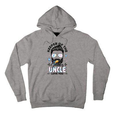 Beard Keeper Of Gender Uncle Loves You Gender Reveal Tall Hoodie