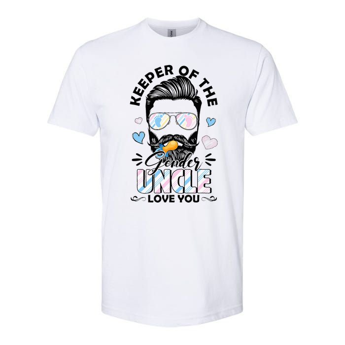 Beard Keeper Of Gender Uncle Loves You Gender Reveal Softstyle CVC T-Shirt