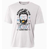 Beard Keeper Of Gender Uncle Loves You Gender Reveal Cooling Performance Crew T-Shirt