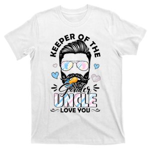 Beard Keeper Of Gender Uncle Loves You Gender Reveal T-Shirt