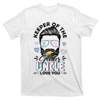 Beard Keeper Of Gender Uncle Loves You Gender Reveal T-Shirt