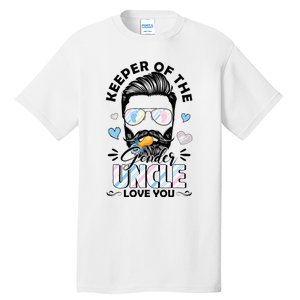 Beard Keeper Of Gender Uncle Loves You Gender Reveal Tall T-Shirt