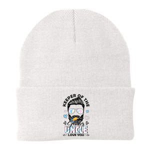 Beard Keeper Of Gender Uncle Loves You Gender Reveal Knit Cap Winter Beanie