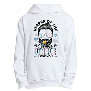 Beard Keeper Of Gender Uncle Loves You Gender Reveal Urban Pullover Hoodie