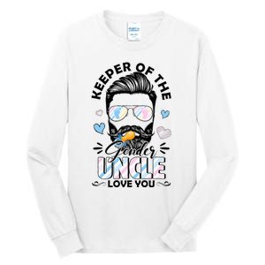 Beard Keeper Of Gender Uncle Loves You Gender Reveal Tall Long Sleeve T-Shirt