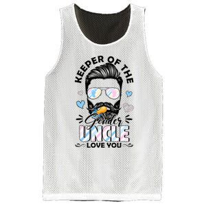 Beard Keeper Of Gender Uncle Loves You Gender Reveal Mesh Reversible Basketball Jersey Tank