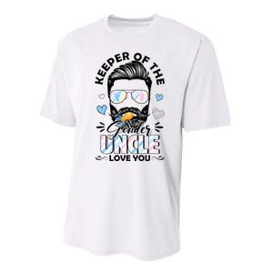 Beard Keeper Of Gender Uncle Loves You Gender Reveal Performance Sprint T-Shirt