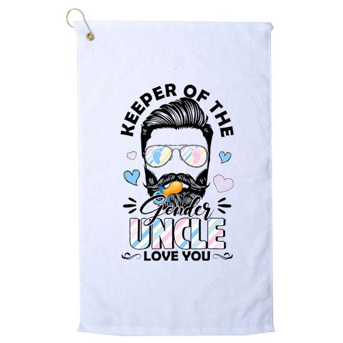 Beard Keeper Of Gender Uncle Loves You Gender Reveal Platinum Collection Golf Towel