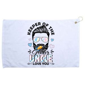 Beard Keeper Of Gender Uncle Loves You Gender Reveal Grommeted Golf Towel