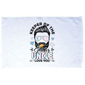 Beard Keeper Of Gender Uncle Loves You Gender Reveal Microfiber Hand Towel