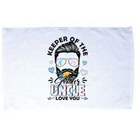 Beard Keeper Of Gender Uncle Loves You Gender Reveal Microfiber Hand Towel