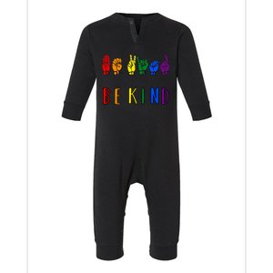 Be Kind Pride Sign Language Rainbow Teachers Interpreter Asl Meaningful Gift Infant Fleece One Piece