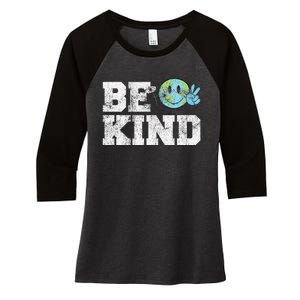 Be Kind Peace on Earth Anti Bullying UNITY DAY Orange Women's Tri-Blend 3/4-Sleeve Raglan Shirt