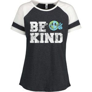 Be Kind Peace on Earth Anti Bullying UNITY DAY Orange Enza Ladies Jersey Colorblock Tee