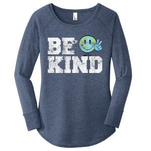 Be Kind Peace on Earth Anti Bullying UNITY DAY Orange Women's Perfect Tri Tunic Long Sleeve Shirt