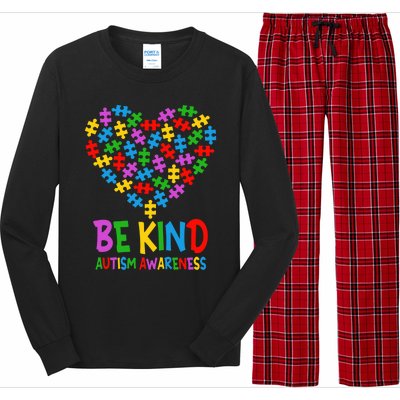 Be Kind Puzzle Heart Kindness Autism Awareness  Wo Kid Long Sleeve Pajama Set