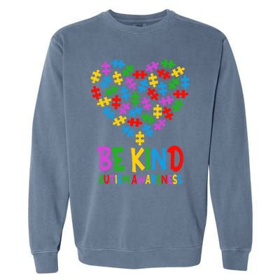 Be Kind Puzzle Heart Kindness Autism Awareness  Wo Kid Garment-Dyed Sweatshirt