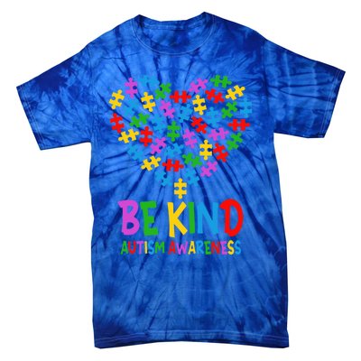 Be Kind Puzzle Heart Kindness Autism Awareness  Wo Kid Tie-Dye T-Shirt