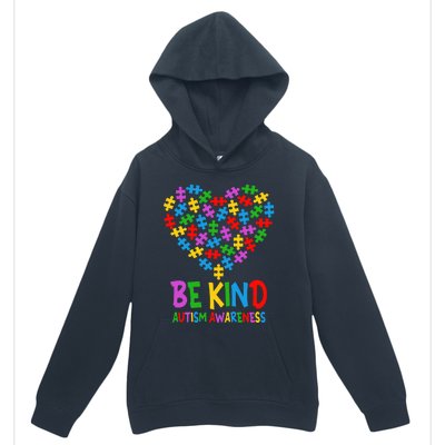 Be Kind Puzzle Heart Kindness Autism Awareness  Wo Kid Urban Pullover Hoodie