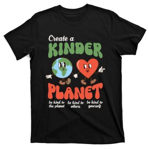 Be Kind Planet Save Earth Day Retro Groovy Environment T-Shirt