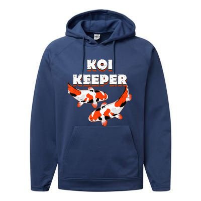 Butterfly Koi Pond Showa Koi Fish Tancho Sanke Kohaku Koi Performance Fleece Hoodie