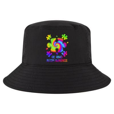 Be Kind Puzzle Pieces Tie Dye Autism Awareness Gift Cool Comfort Performance Bucket Hat