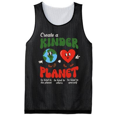 Be Kind Planet Save Earth Day Retro Groovy Environment Mesh Reversible Basketball Jersey Tank