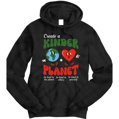 Be Kind Planet Save Earth Day Retro Groovy Environment Tie Dye Hoodie