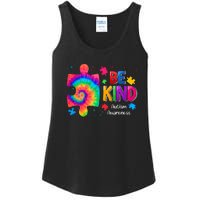 Be Kind Puzzle Pieces Tie Dye Cute Autism Awareness Ladies Essential Tank