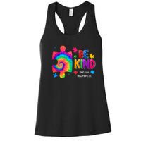 Be Kind Puzzle Pieces Tie Dye Cute Autism Awareness Women's Racerback Tank