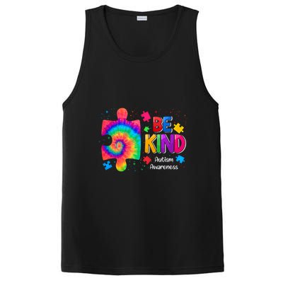 Be Kind Puzzle Pieces Tie Dye Cute Autism Awareness PosiCharge Competitor Tank
