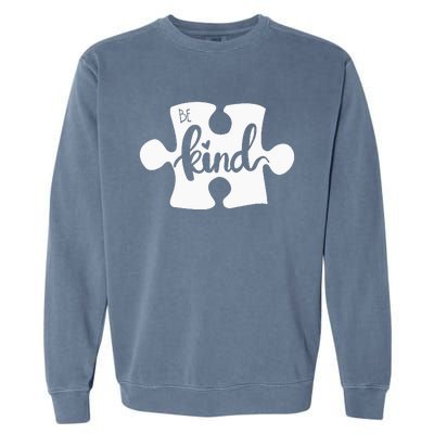 Be Kind Puzzle Piece Autism Awareness Garment-Dyed Sweatshirt