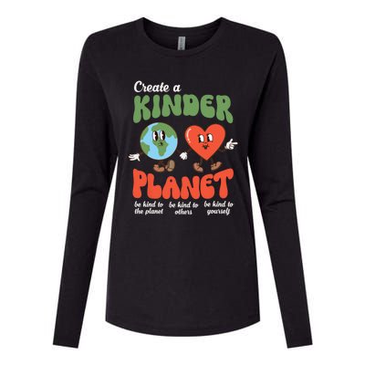 Be Kind Planet Save Earth Day Retro Gift Womens Cotton Relaxed Long Sleeve T-Shirt