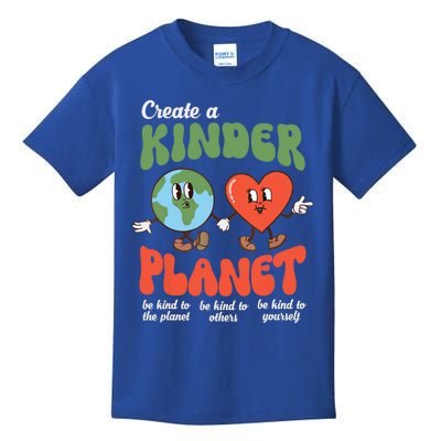 Be Kind Planet Save Earth Day Retro Gift Kids T-Shirt